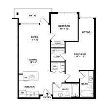 Urban Small Two Bedroom Two Bath 6955-402 floor plan